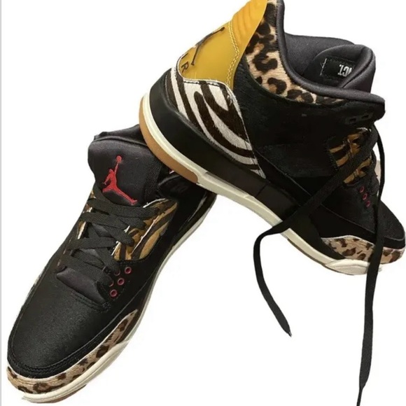 Air Jordan Retro 3 SE Animal Instinct Zebra & Leopard Hair-calf US MEN SIZE 8 - Picture 2 of 9